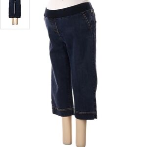 Announcements Maternity Dark Wash Blue Capri Jeans Size Small 4/6 Elastic Panel